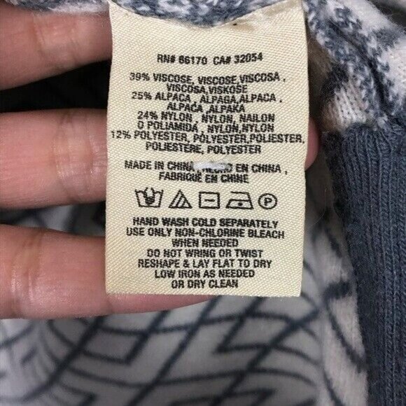 Anthropologie | Moth Cowled Galena Pullover Gray & Cream Size XS Alpaca Blend - Picture 7 of 7